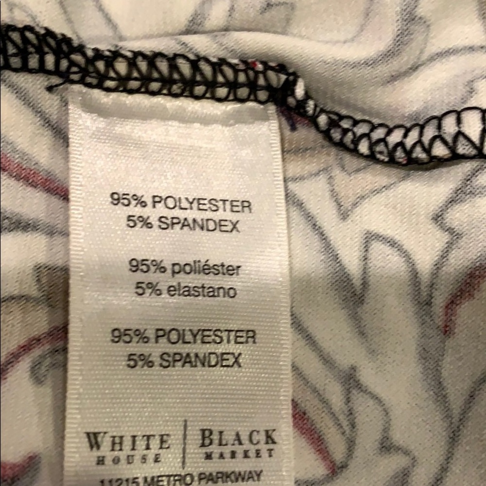 WHBM Dress Black/White/Wine accents - Picture 3 of 5
